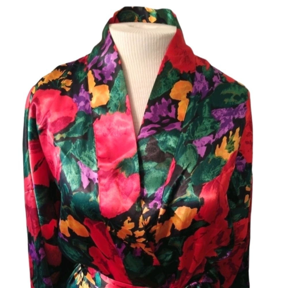 Vintage Victoria's Secret Gold Label Floral Robe Size Large See - Picture 5 of 8